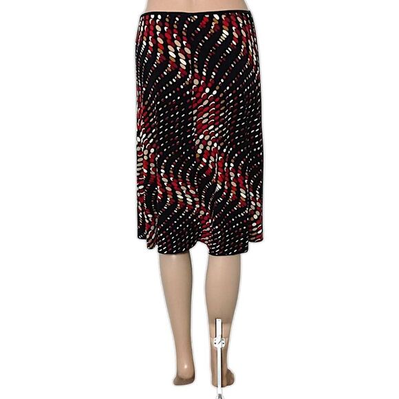 Y2K Midi Slip Skirt M Fairy Grunge Lettuce Hem Slinky Abstract Print Stretch 90s - Picture 4 of 16